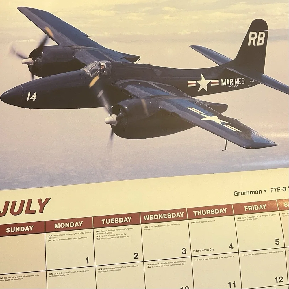2002 Ghost Warbirds Calendar AKZO Nobel/Sparta P-51D P-47D F6F A26C P-40C . . .
